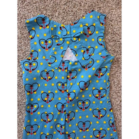 Tracy Negoshian Blue, sleeveless dress, size medium. Blue, yellow & Red. - Picture 4 of 9